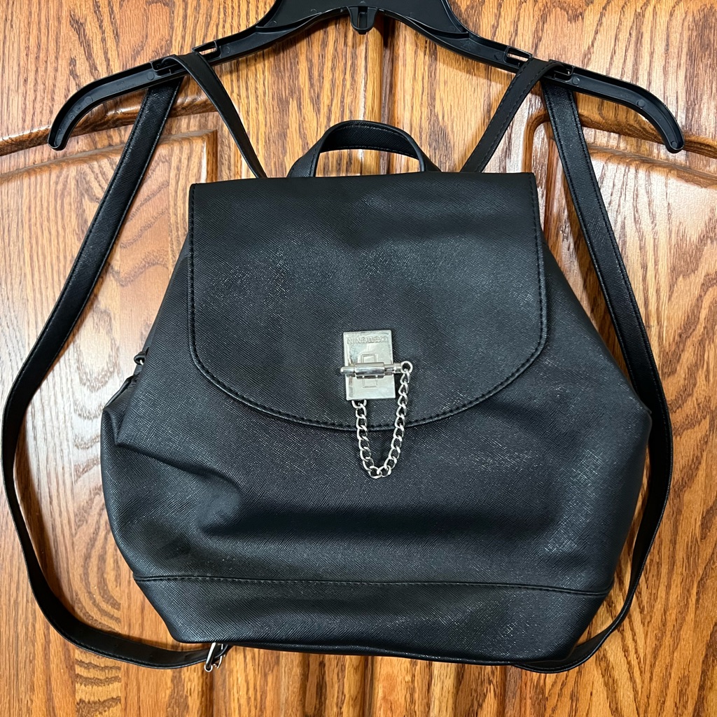 Nine West Black Backpack With Chain Detail
